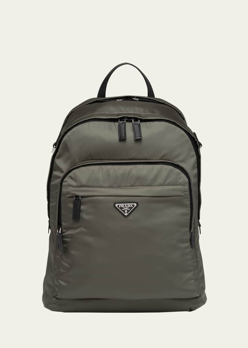 Prada Men's Triangle Logo Nylon Backpack