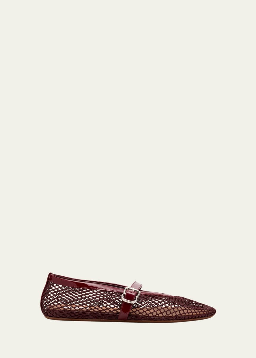 ALAIA Mesh Mary Jane Ballerina Flats
