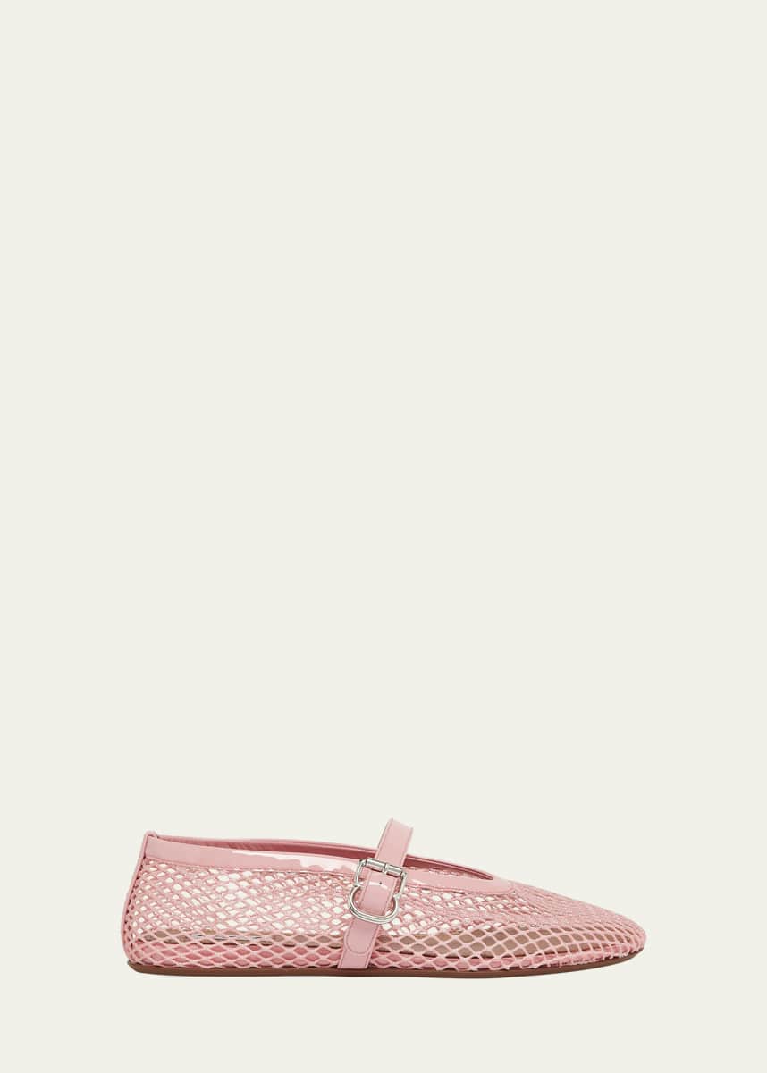 ALAIA Mesh Mary Jane Ballerina Flats