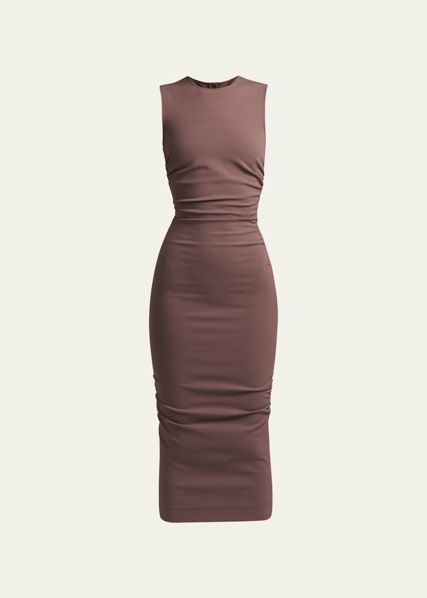 Dolce&Gabbana Ruched Jersey Stretch Midi Dress