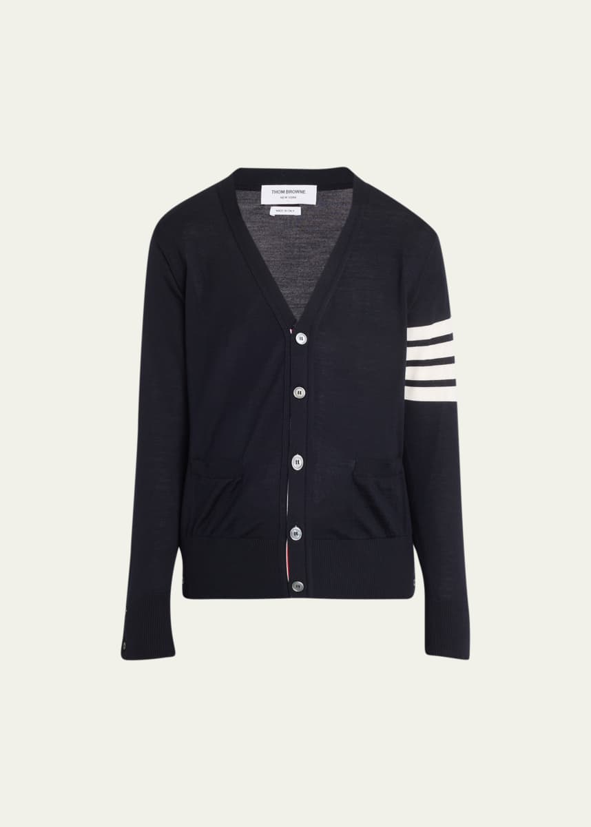 Thom Browne Men's 4-Bar Wool Cardigan Sweater