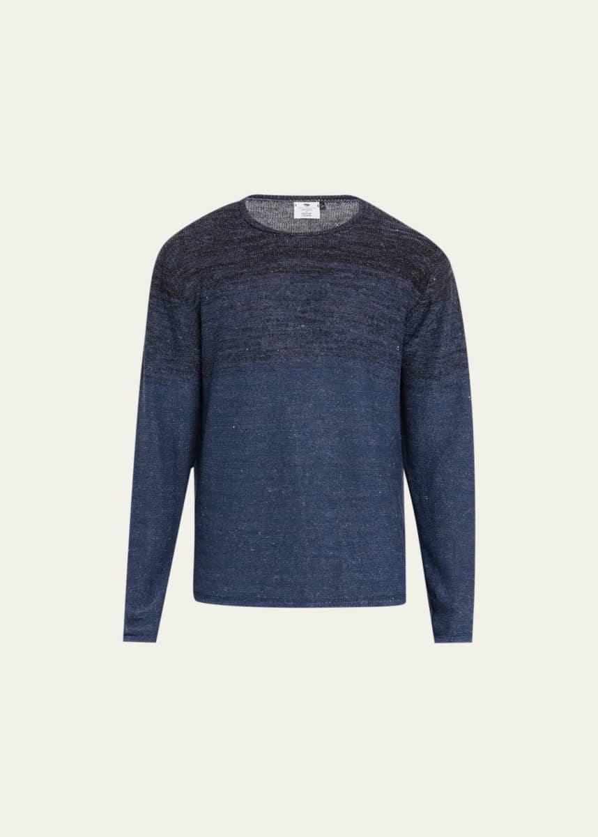 Inis Meain Men's Linen Ombre Crewneck Sweater