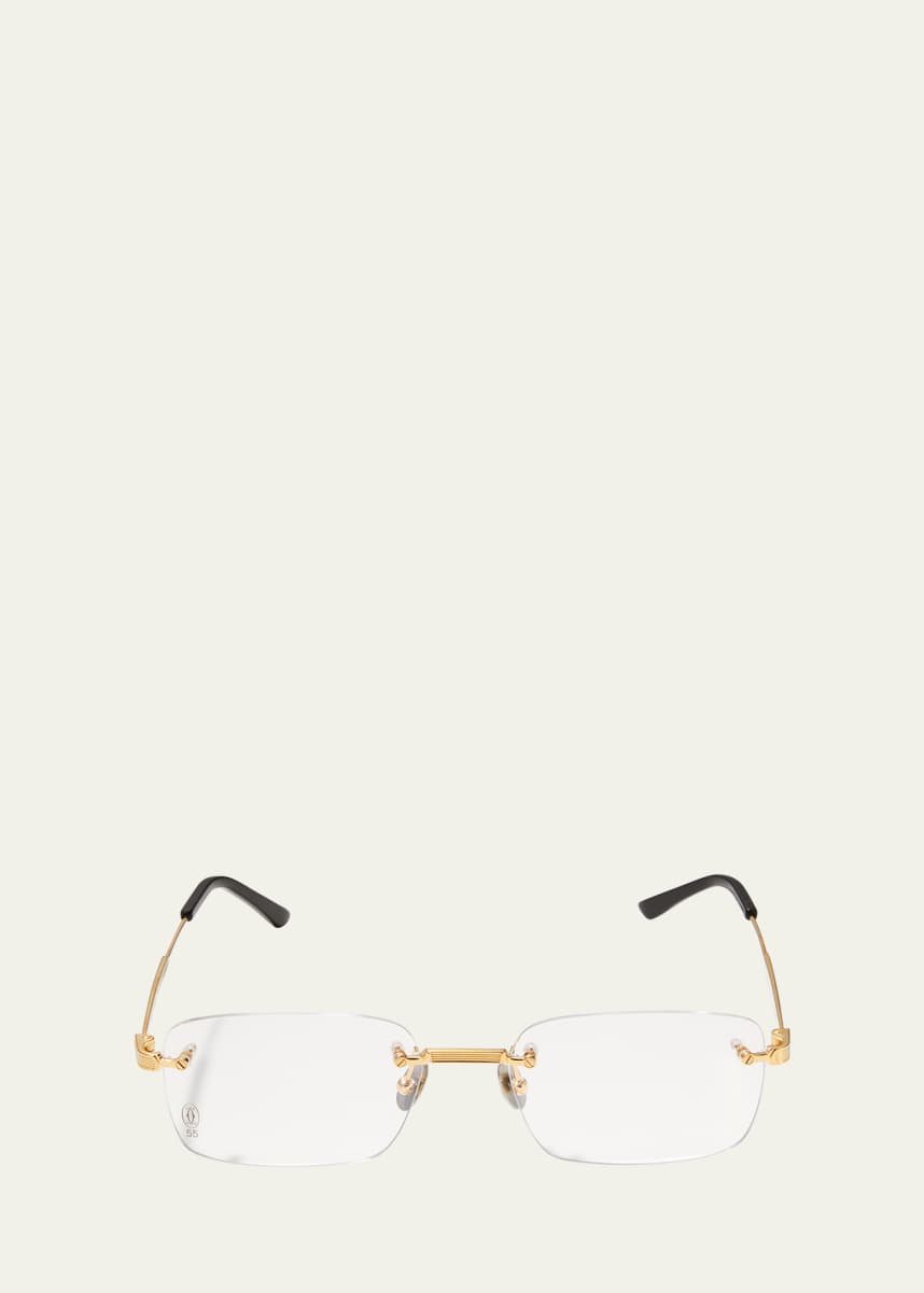 Cartier Men's Rectangle Titanium Optical Glasses