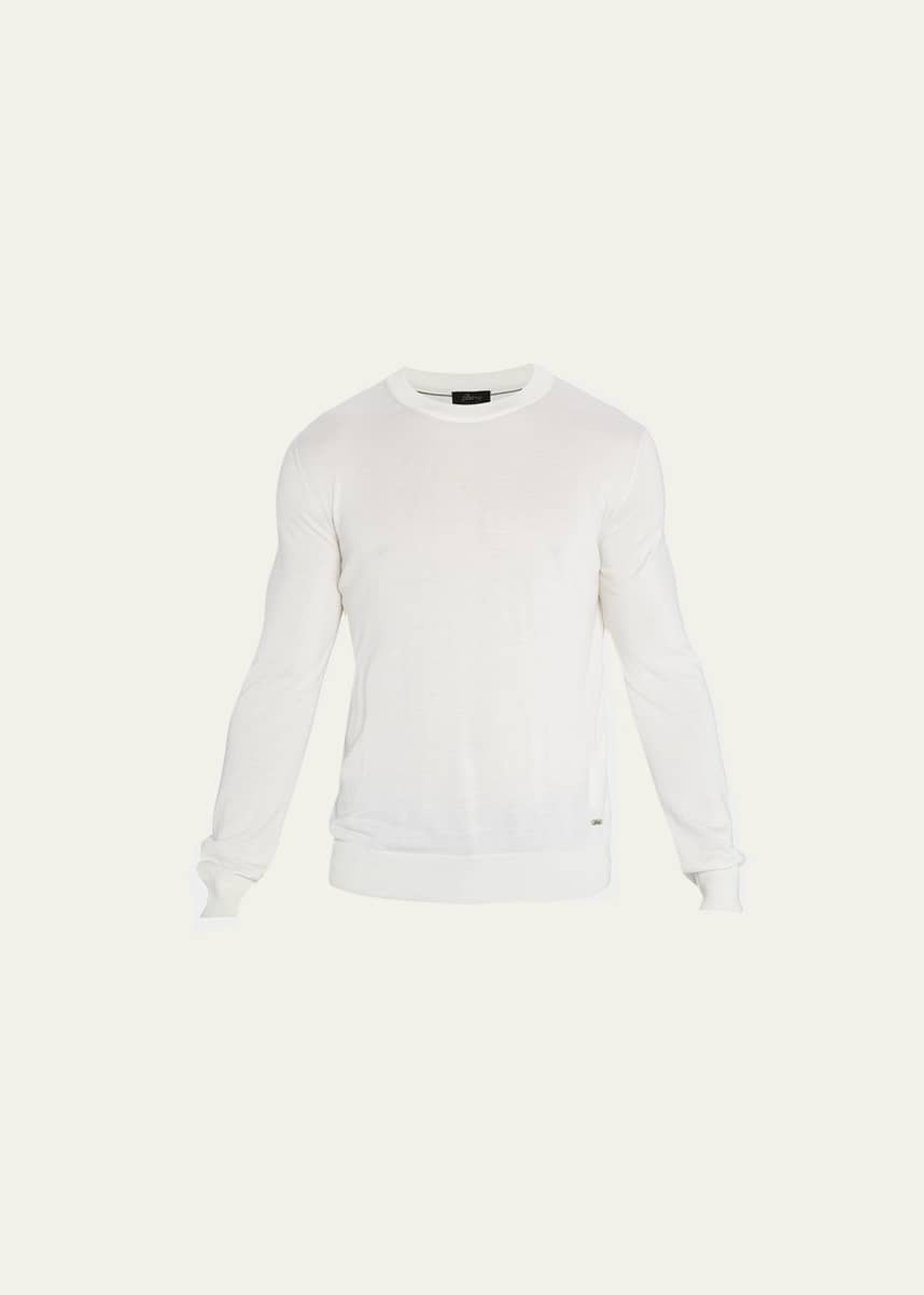 Brioni Men's Cashmere-Silk Crewneck Sweater