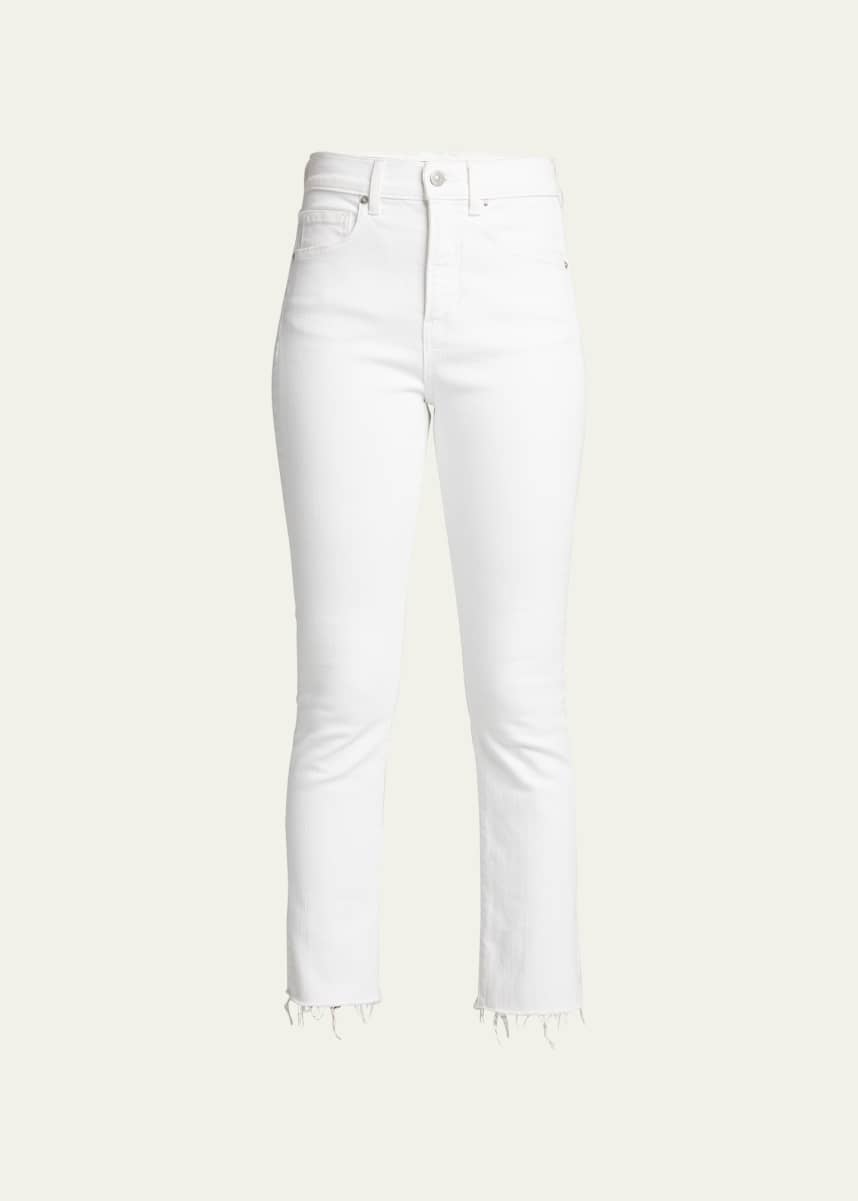 Veronica Beard Carly Kick Flare Jeans with Raw Hem
