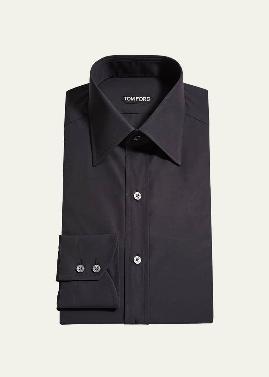 TOM FORD Men's Solid Cotton Dress Shirt
