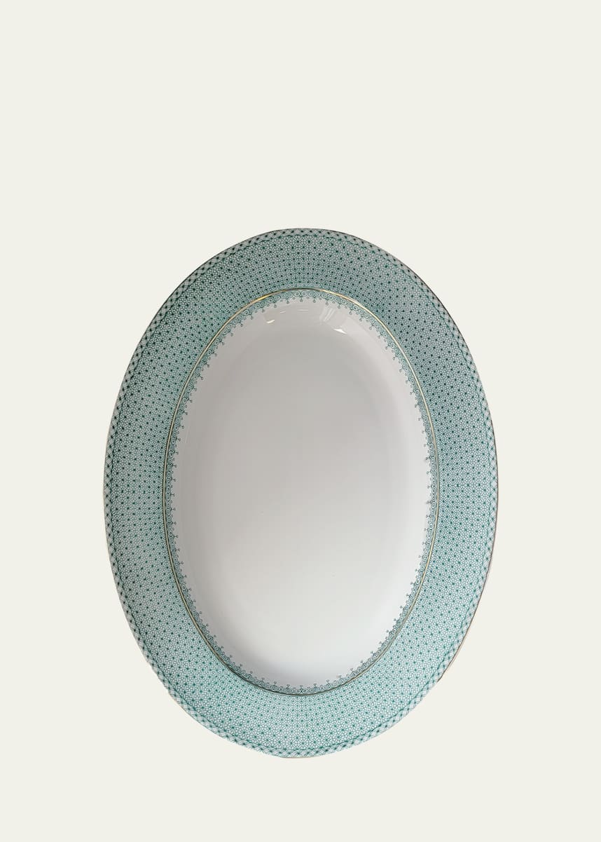 Mottahedeh Green Lace Oval Platter