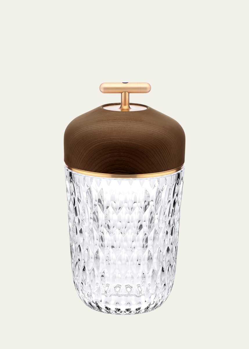 Saint Louis Crystal Folia Dark Wood Portable Lamp
