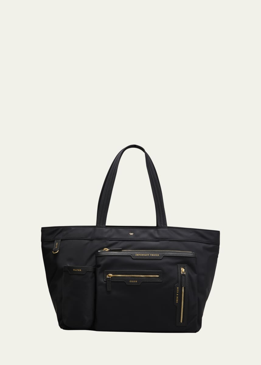 Anya Hindmarch Multi-Pocket East-West Recycled Nylon Tote Bag