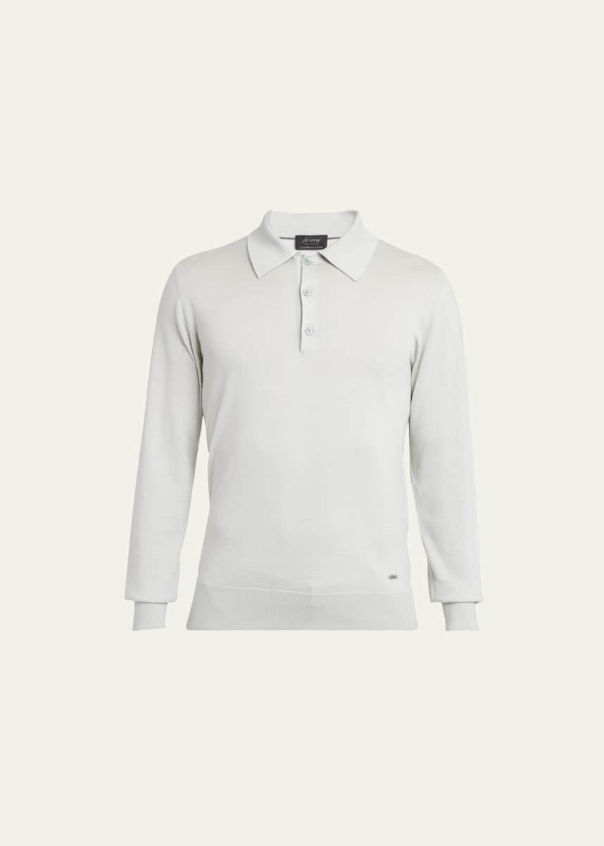 Brioni Men's Cashmere-Silk Polo Shirt