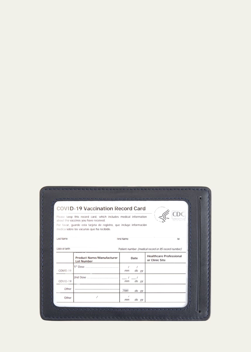 ROYCE New York Personalized Leather Vaccine Card Holder