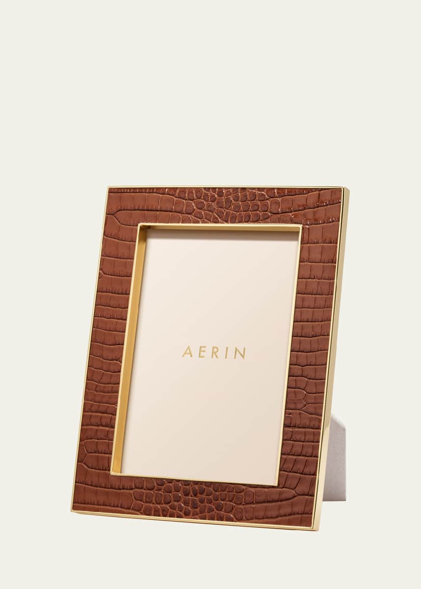 AERIN Classic Croc Leather Photo Frame, 8" x 10"