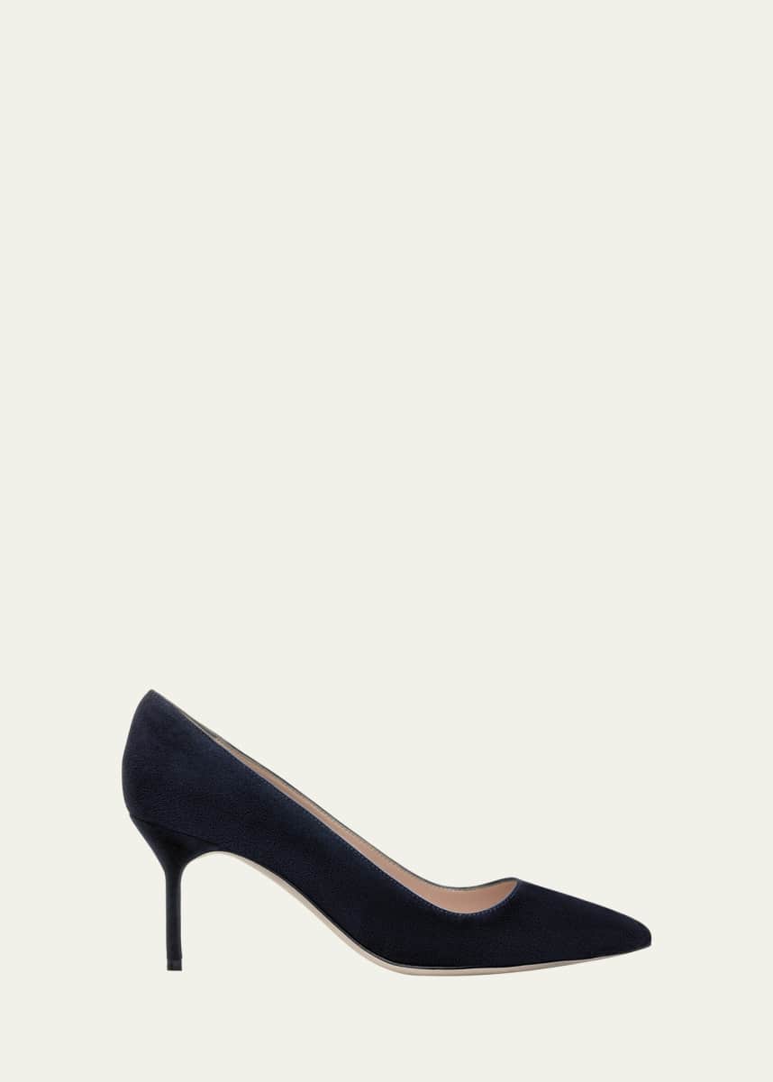 Manolo Blahnik BB 70mm Suede Stiletto Pumps