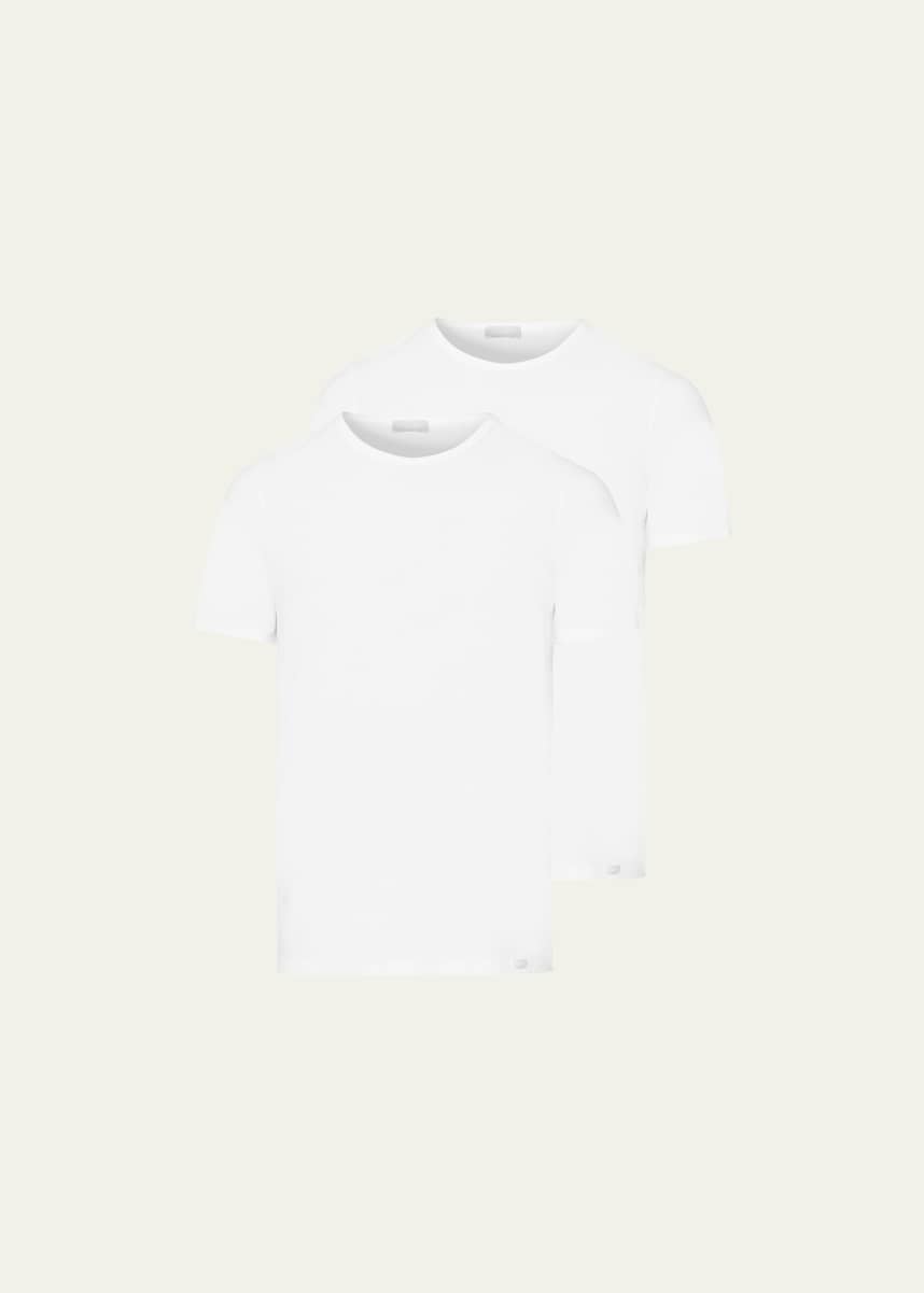 Hanro Men's Cotton Essentials 2-Pack Crewneck T-Shirts
