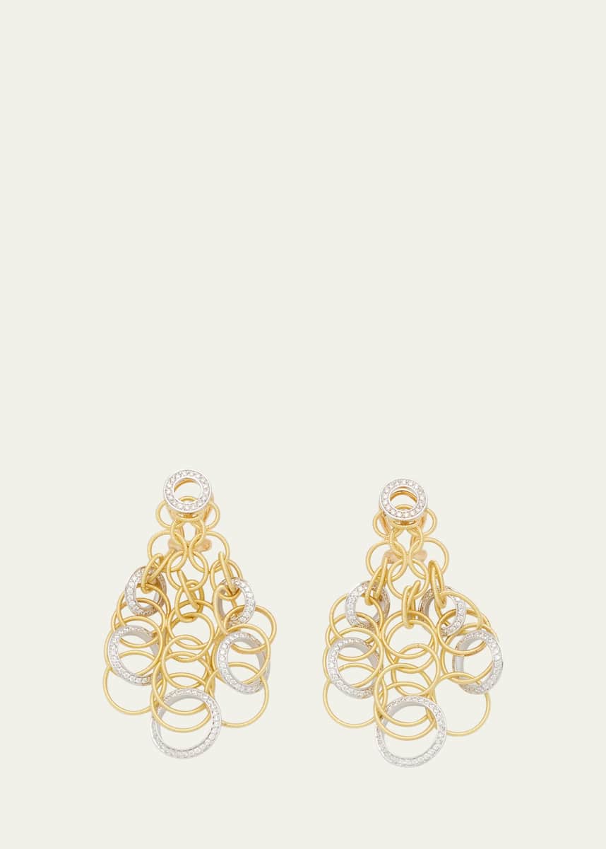 Buccellati Hawaii 18K Gold & Diamond Pendant Earrings, 5cm