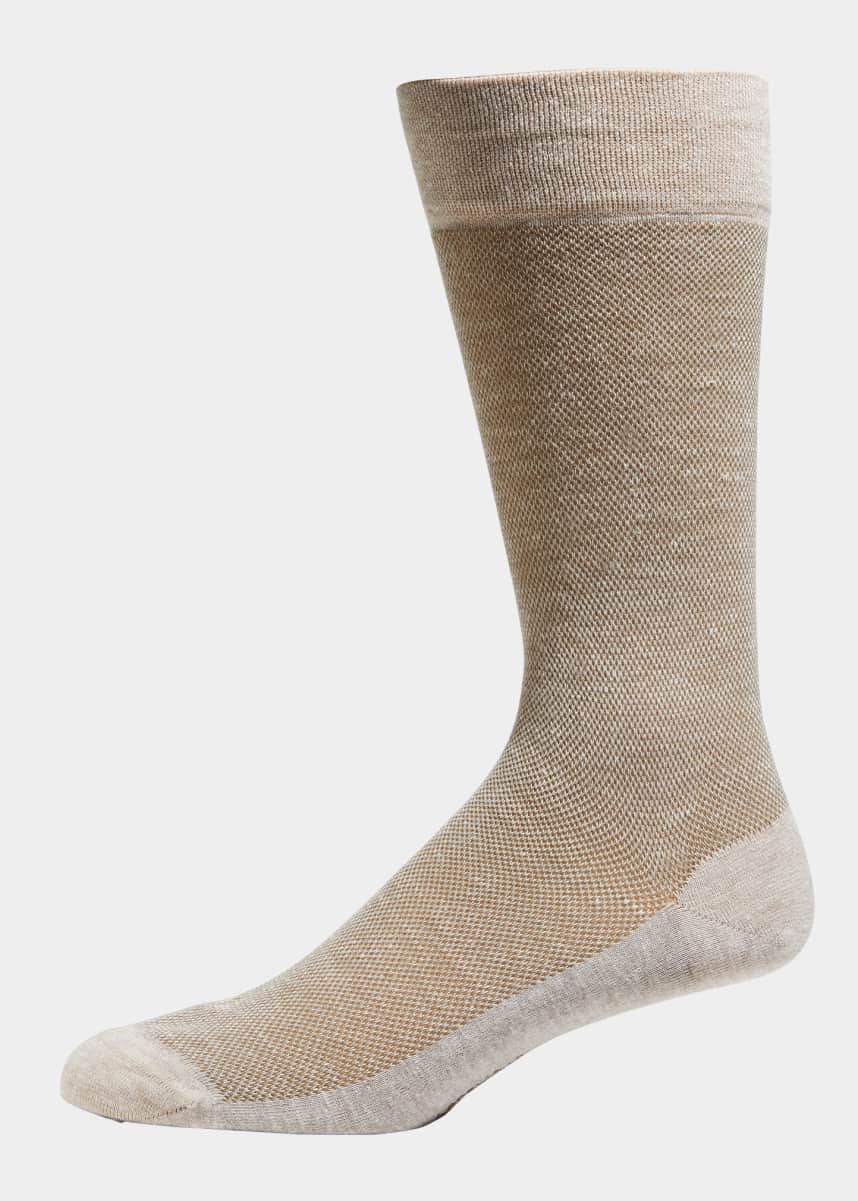 Marcoliani Men's Two-Tone Crew Socks