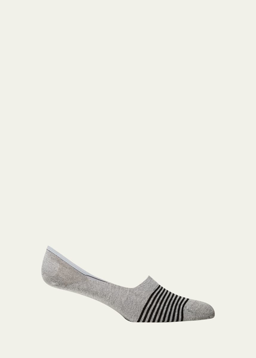 Pantherella Men's Stripe Band Invisible No-Show Socks