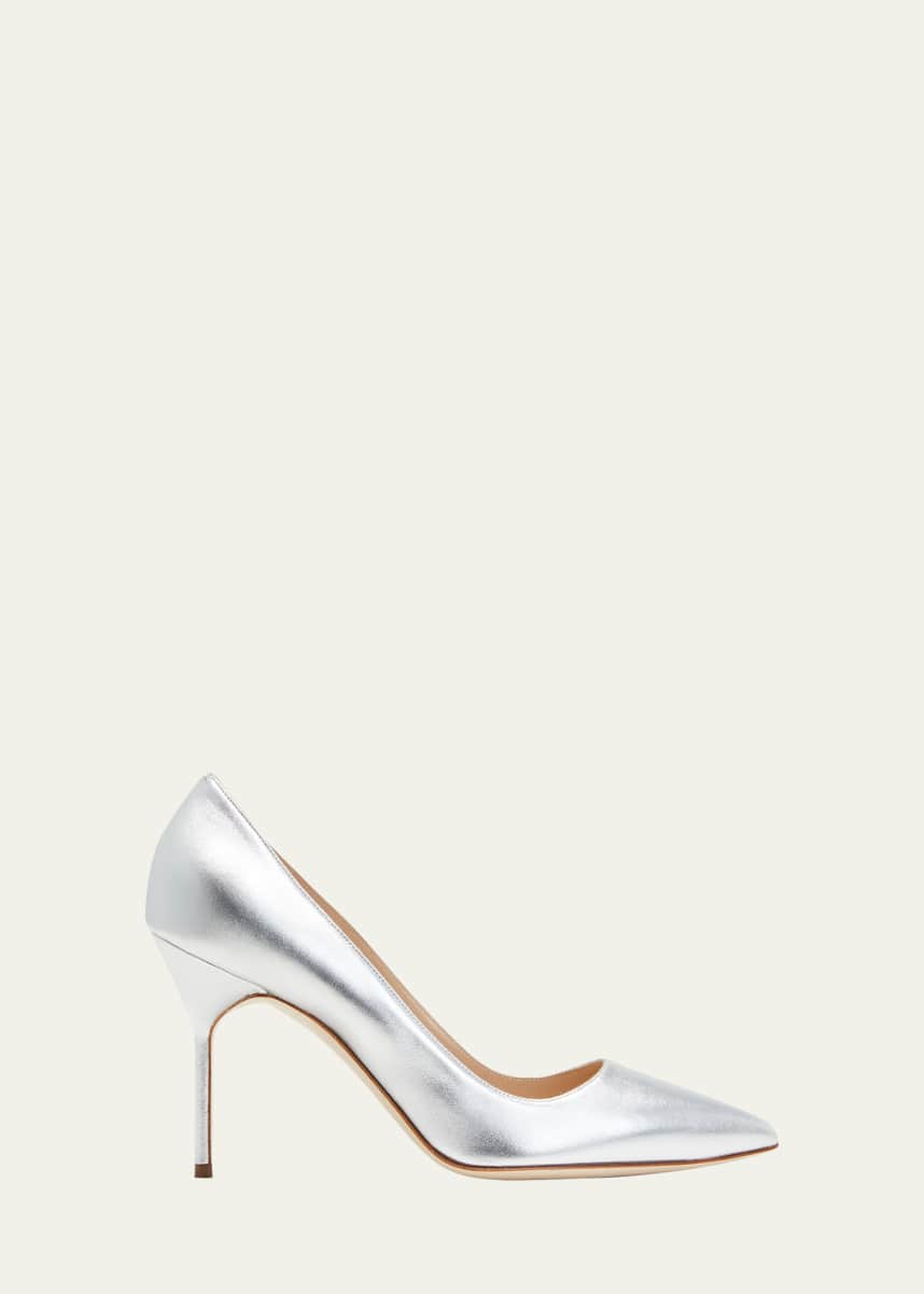 Manolo Blahnik BB 90mm Calfskin Leather Pumps