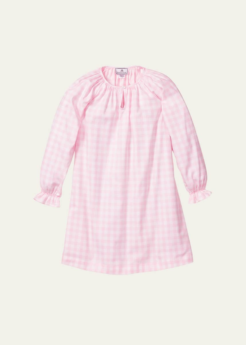 Petite Plume Girl's Delphine Gingham Nightgown, Size 6M-14