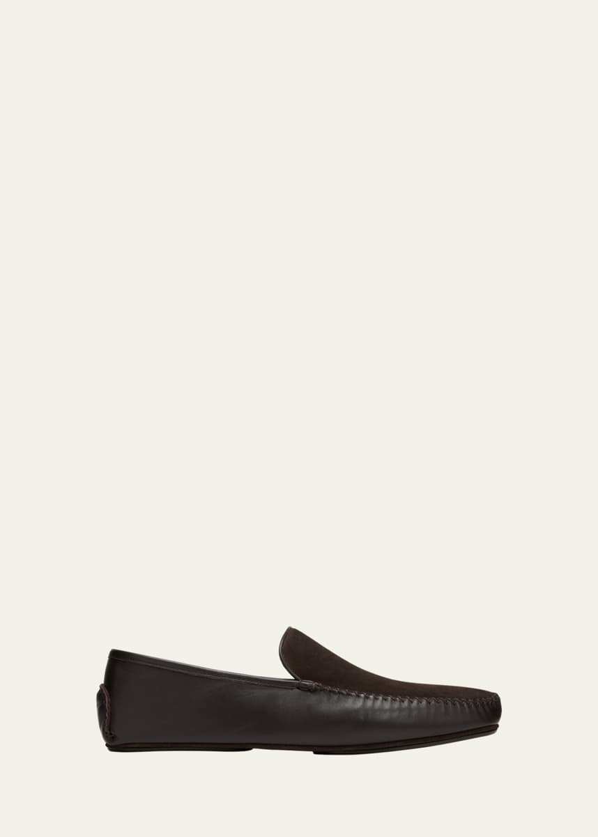 Manolo Blahnik Men's Mayfair Suede-Leather Loafers