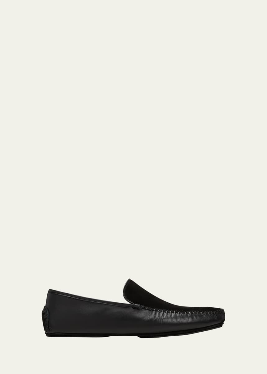 Manolo Blahnik Men's Mayfair Suede-Leather Loafers