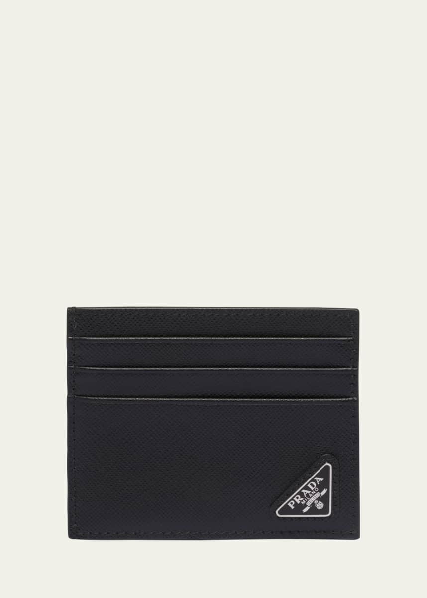 Prada Men's Saffiano Leather Logo Card Case