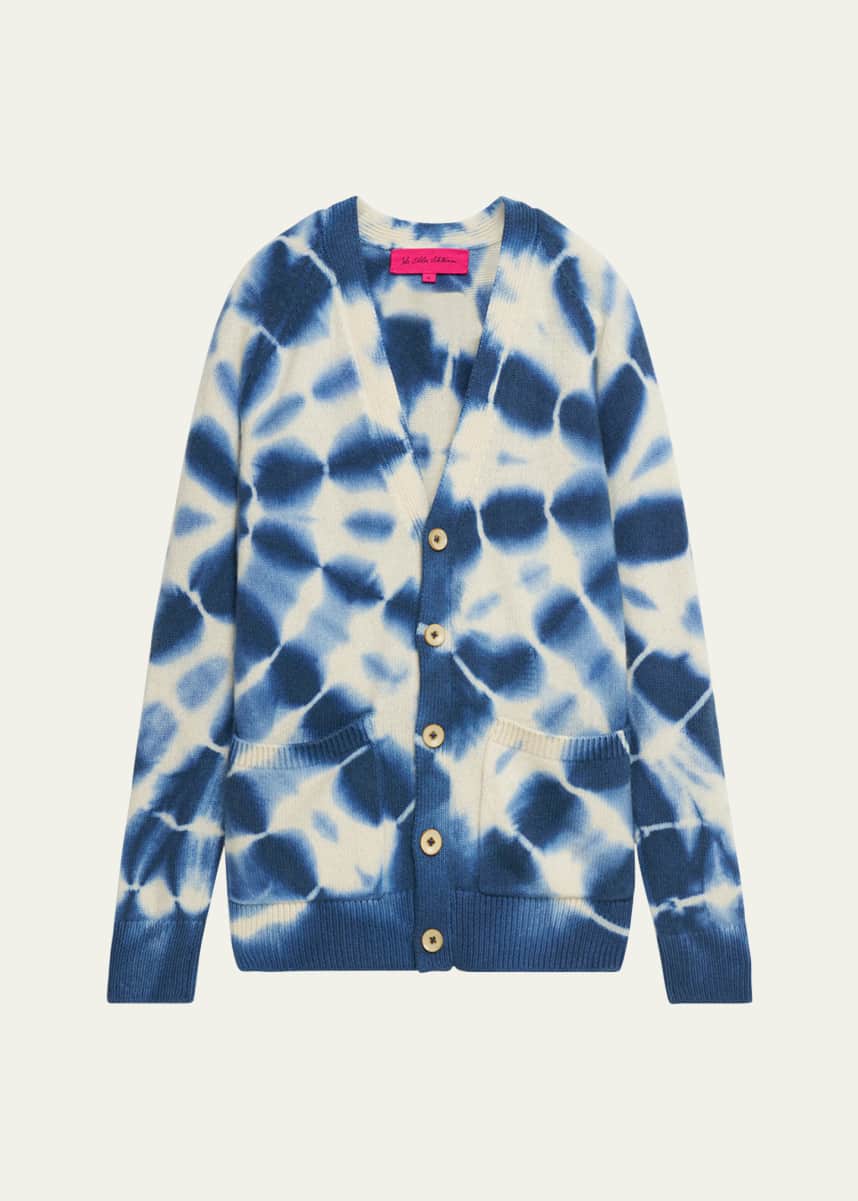 The Elder Statesman Web Flare Tie-Dye Cashmere Cardigan