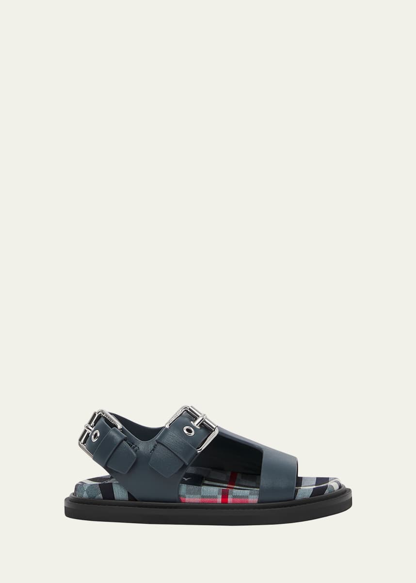 Burberry Boy's Bertha Checkerboard Fisherman Sandals, Baby/Toddler