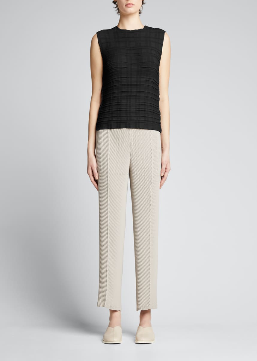 ISSEY MIYAKE polyester Total pattern sleeveless one piece PP13-JH616 Multicolor Beige Green Pink 3