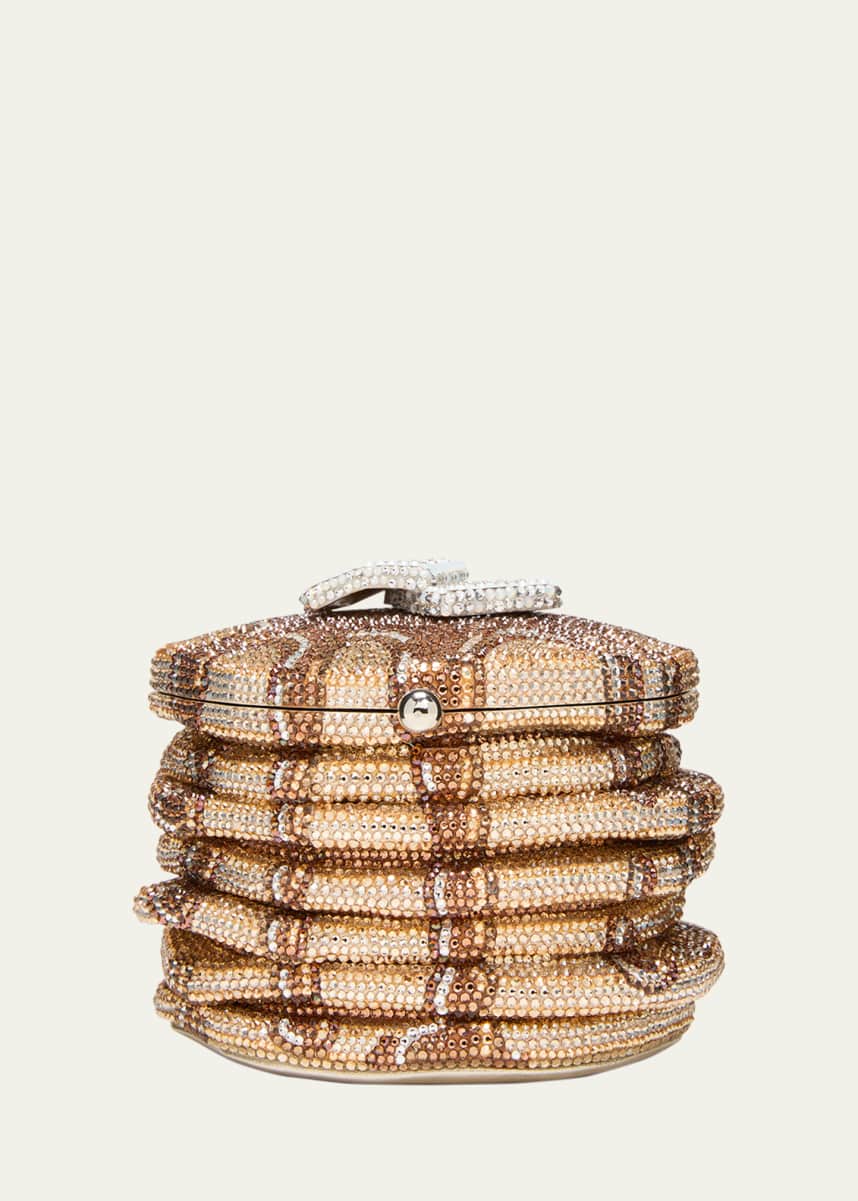 Judith Leiber Couture Pancakes Crystal Minaudiere Bag