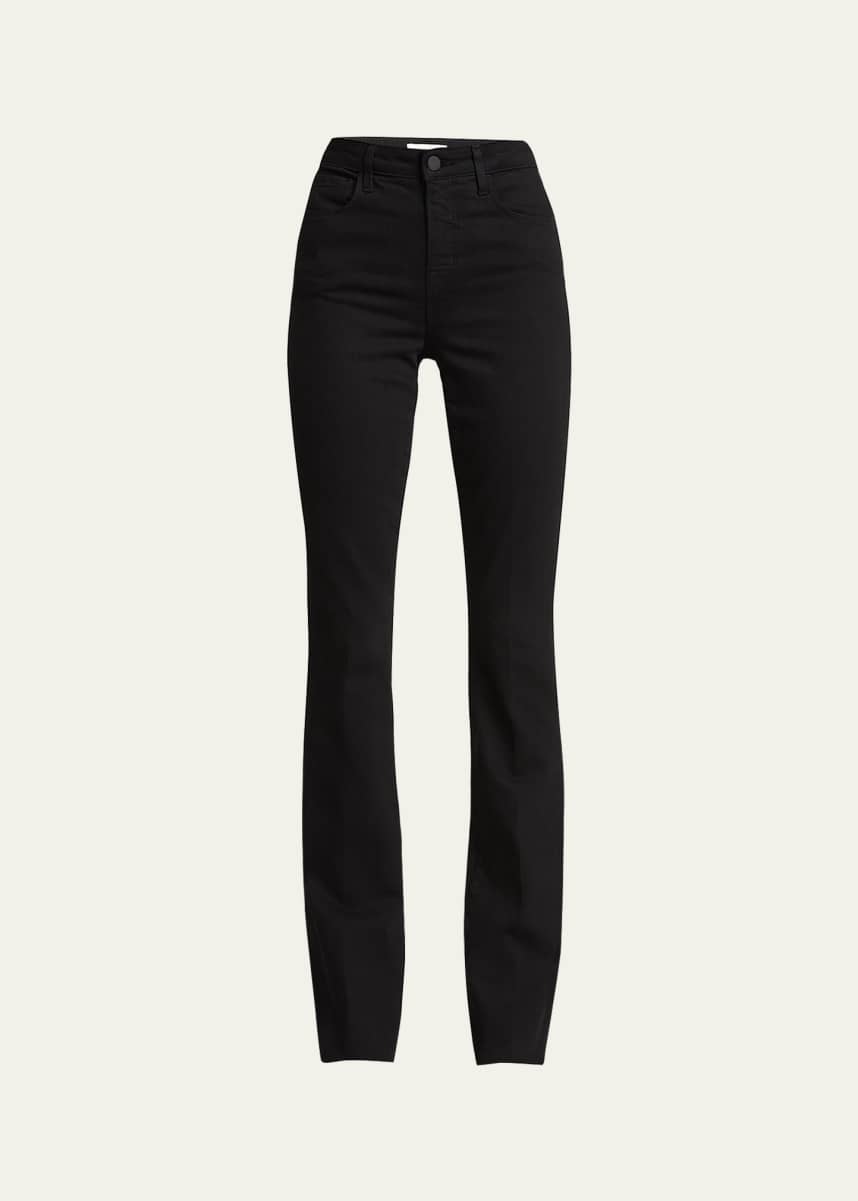 L'Agence Ruth High-Rise Straight Jeans w/ Raw Hem