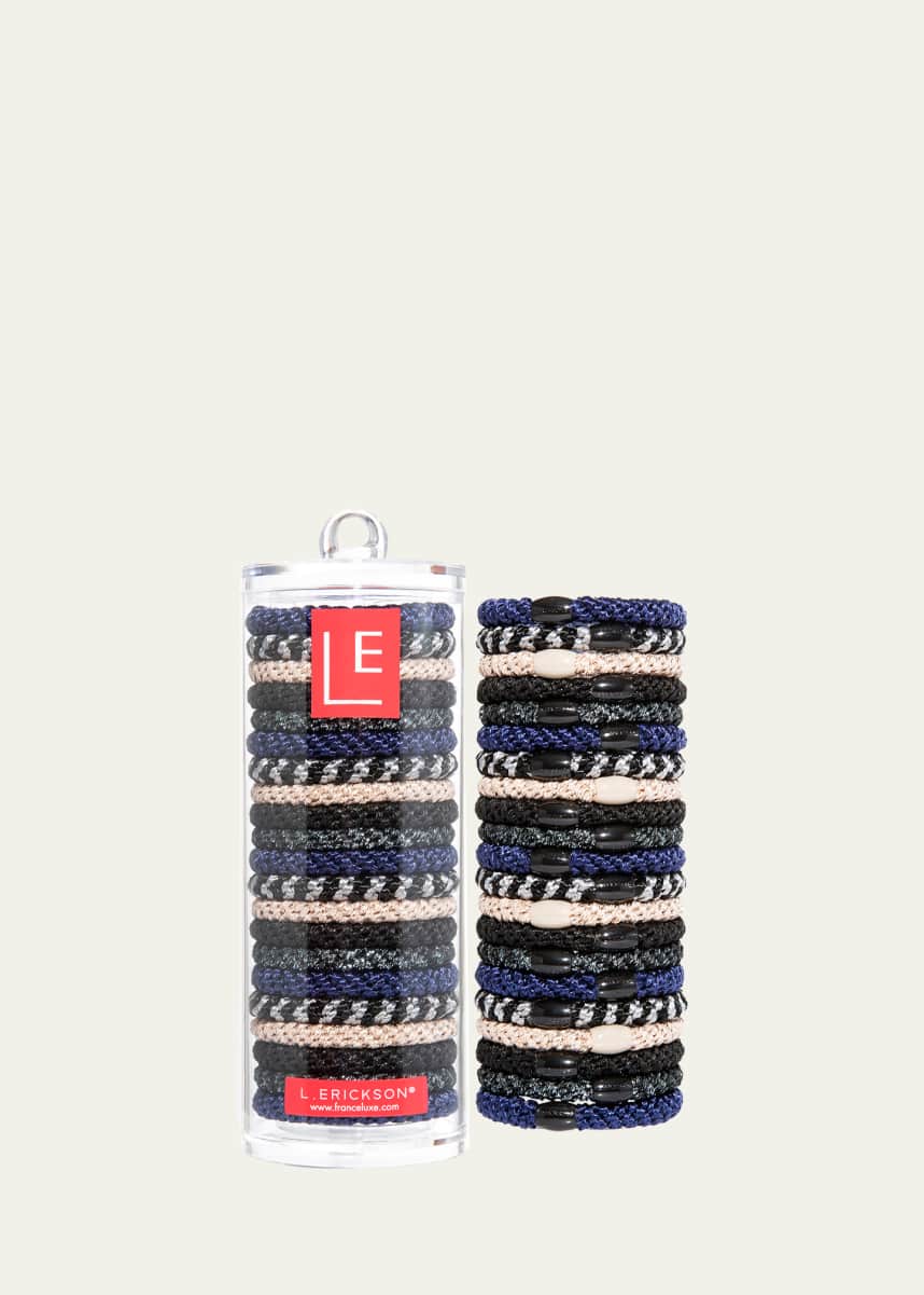 L. Erickson Grab & Go Pony Elastics Luxe Tube, Set of 21