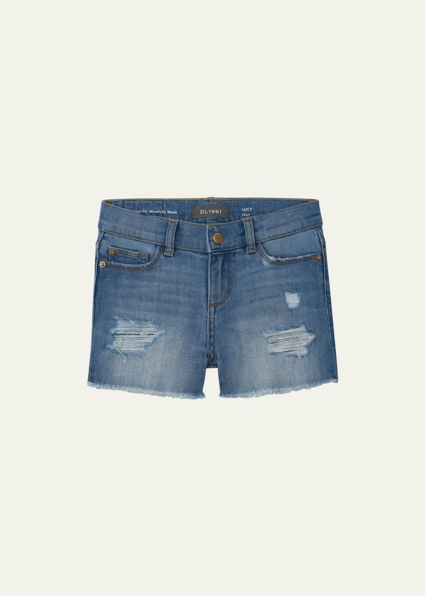 DL1961 Girl's Lucy Cut Off Denim Shorts, Size 7-16