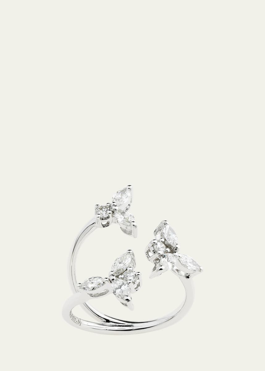 Yeprem Round & Marquise-Cut Diamond Ring in 18k White Gold