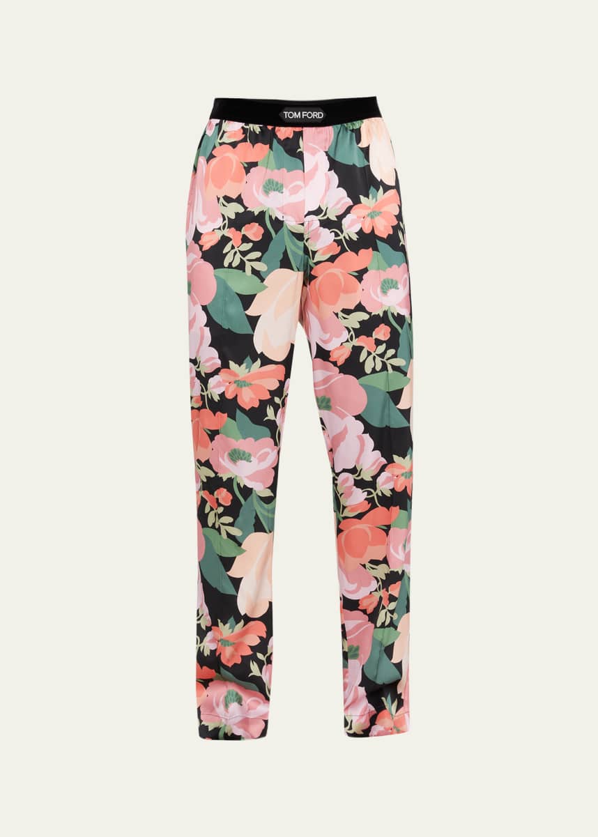TOM FORD Men's Floral Silk Pajama Pants