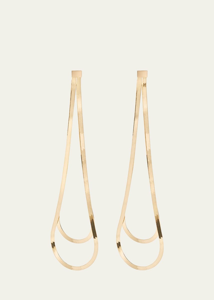 Lana Linear Looped Herringbone Earrings, 5.5"L