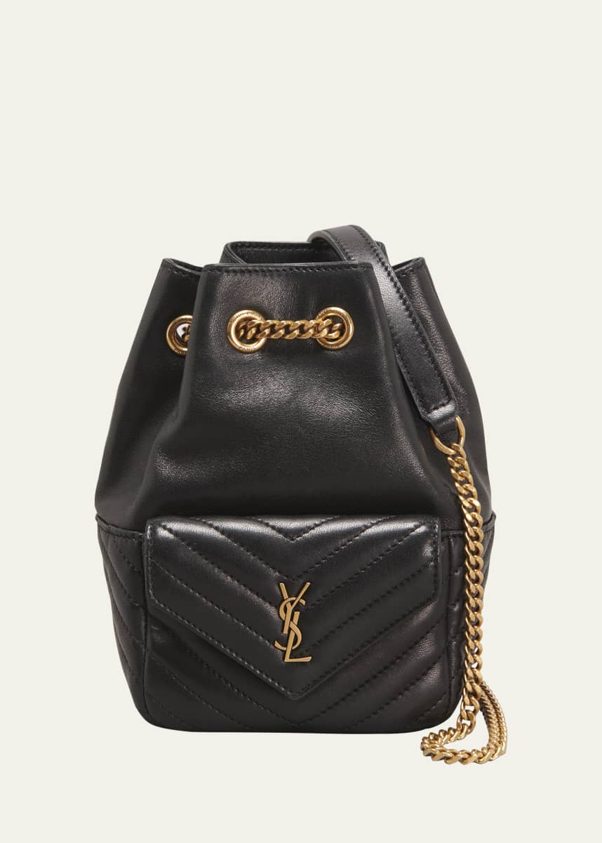 Saint Laurent Joe Mini YSL Bucket Bag in Smooth Leather
