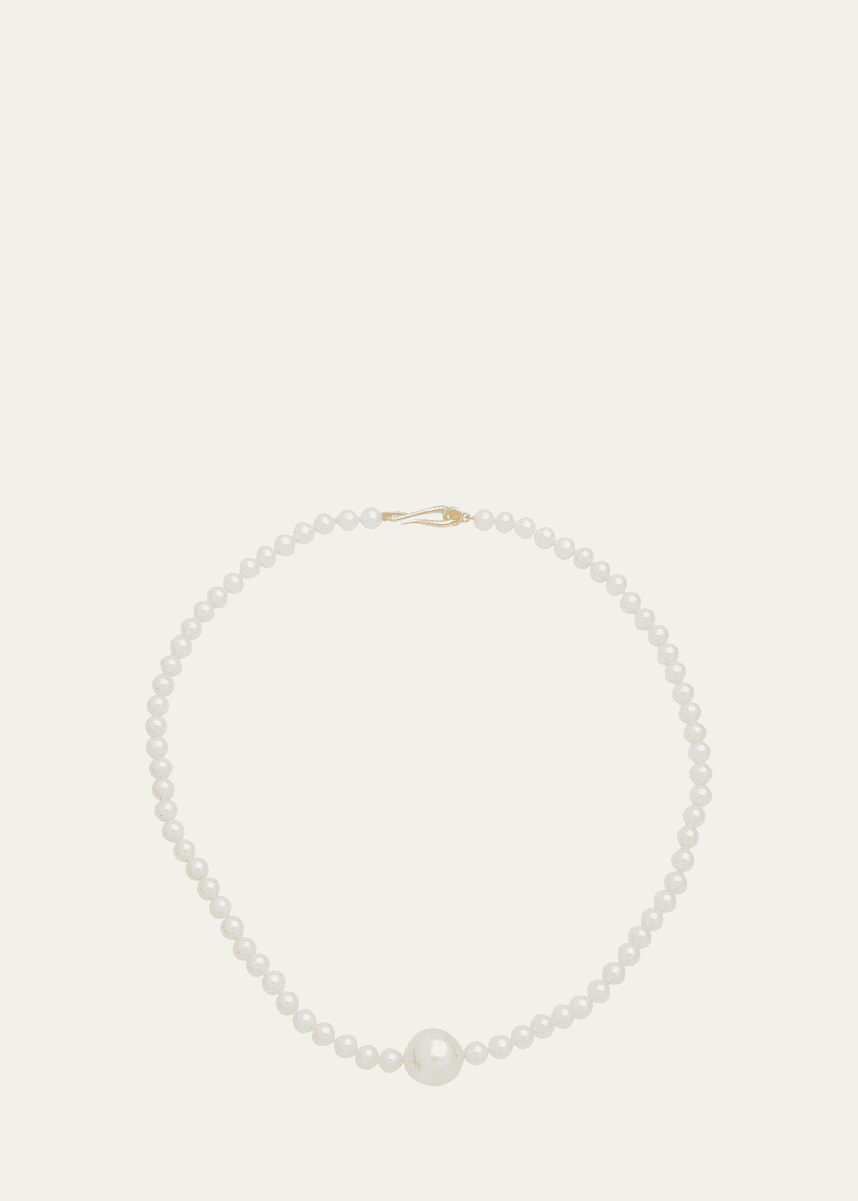 Mizuki Full Freshwater Pearl Strand Necklace with Large Center