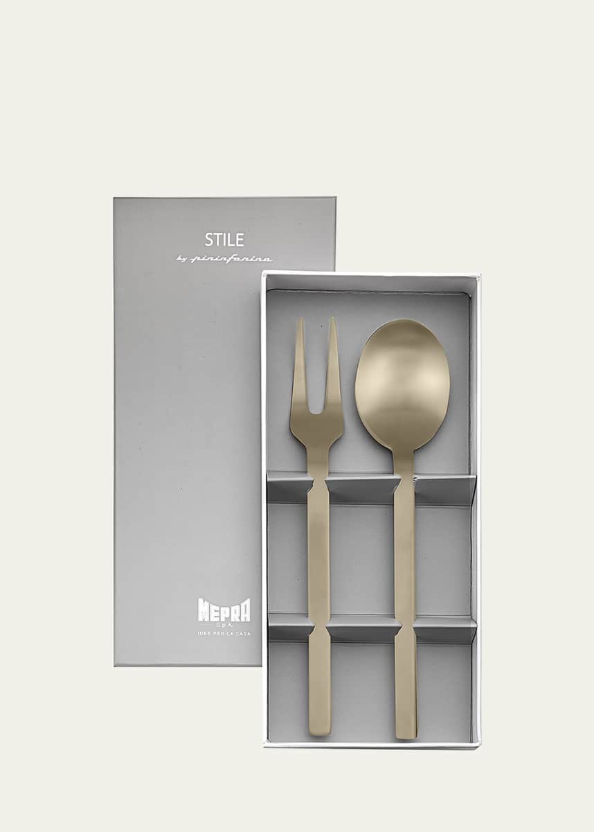 Mepra Stile Ice Oro Nero 2-Piece Serving Gift Box