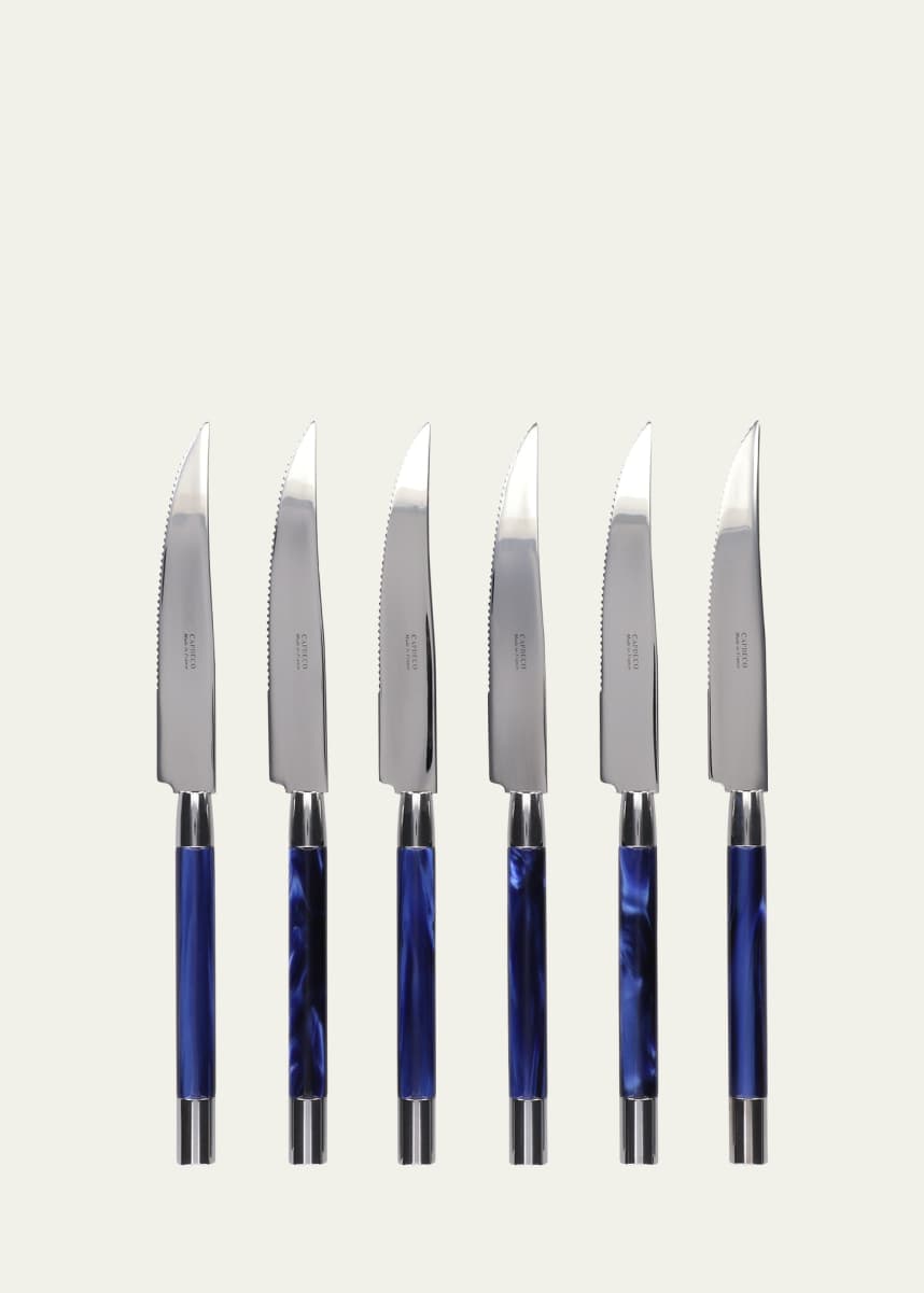 Capdeco Conty 6-Piece Steak Knives, Blue