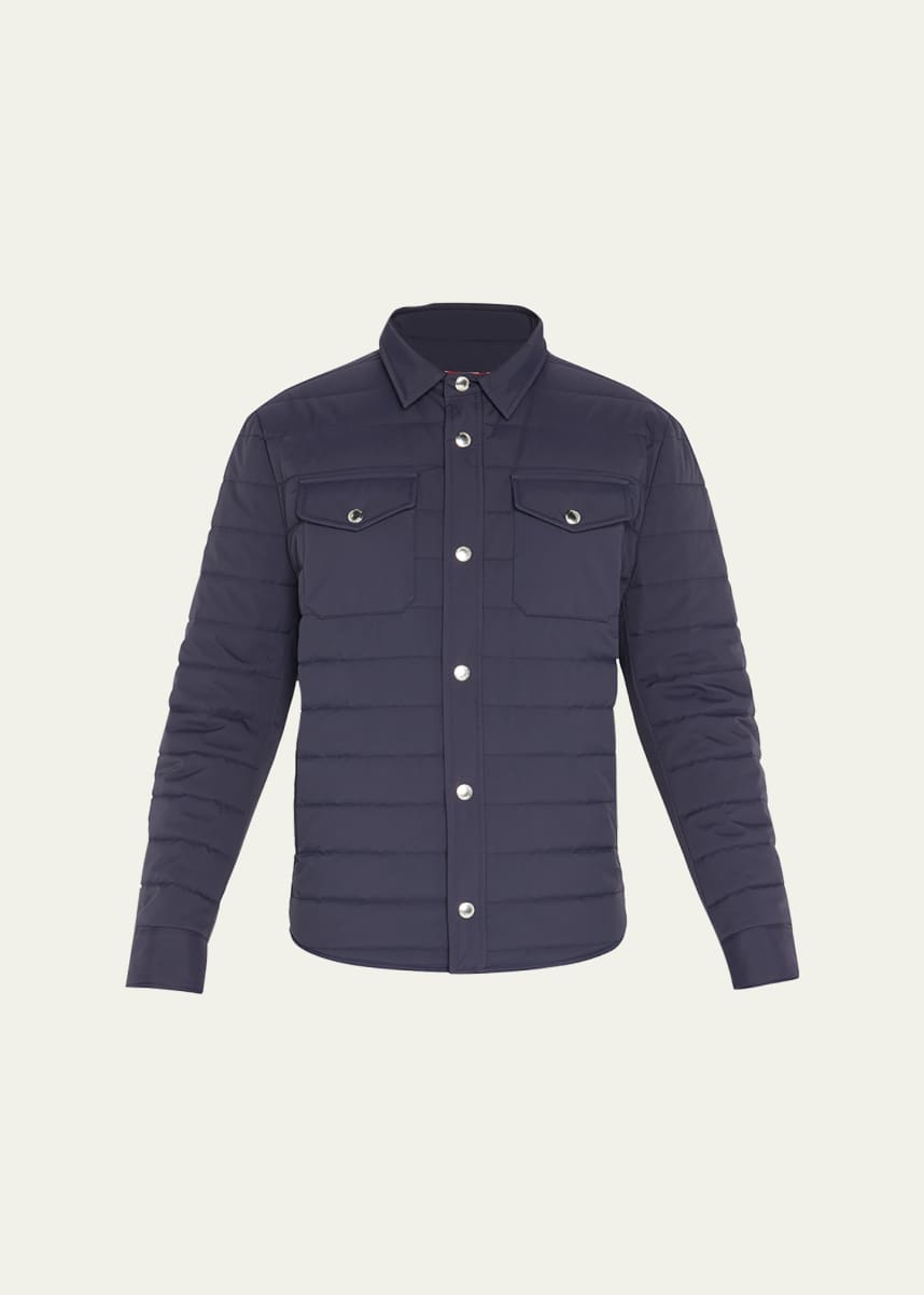 Brunello Cucinelli Men's Quilted Nylon Shirt Jacket