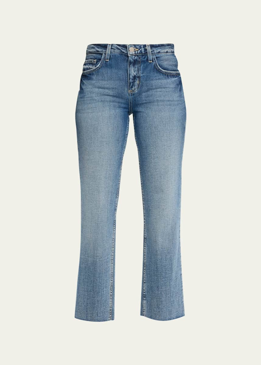 Peter Do Patchwork High-rise Straight Jeans in Blue