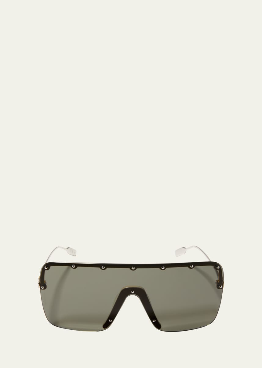 Gucci Men's GG-Logo Metal Shield Sunglasses