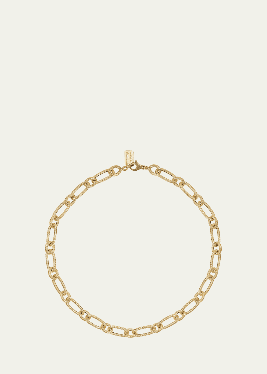 Lauren Rubinski Lr11 Small Twisted Link Short Necklace in 14K Yellow Gold with Extender