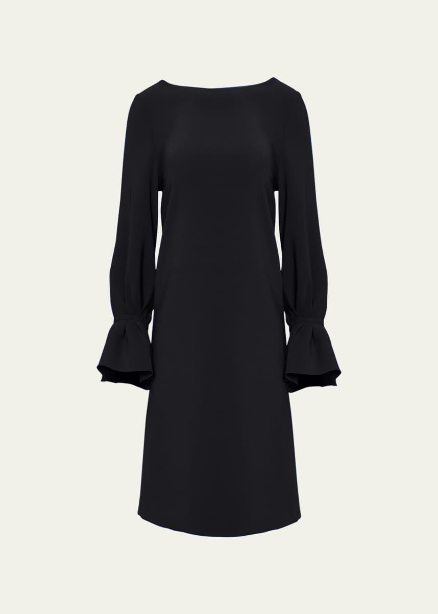 Carolina Herrera Ruffle-Cuff Shift Dress