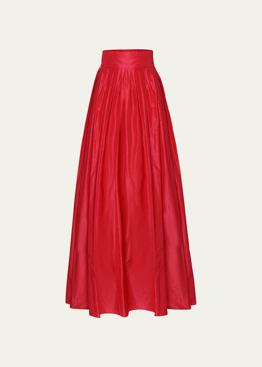 Carolina Herrera Pleated Silk Ball Skirt