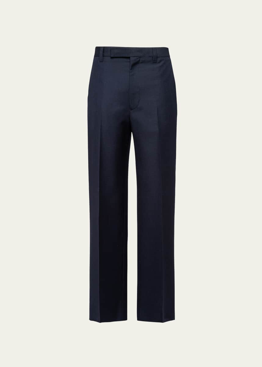 Prada Men's Wide-Leg Wool-Blend Pants - Bergdorf Goodman