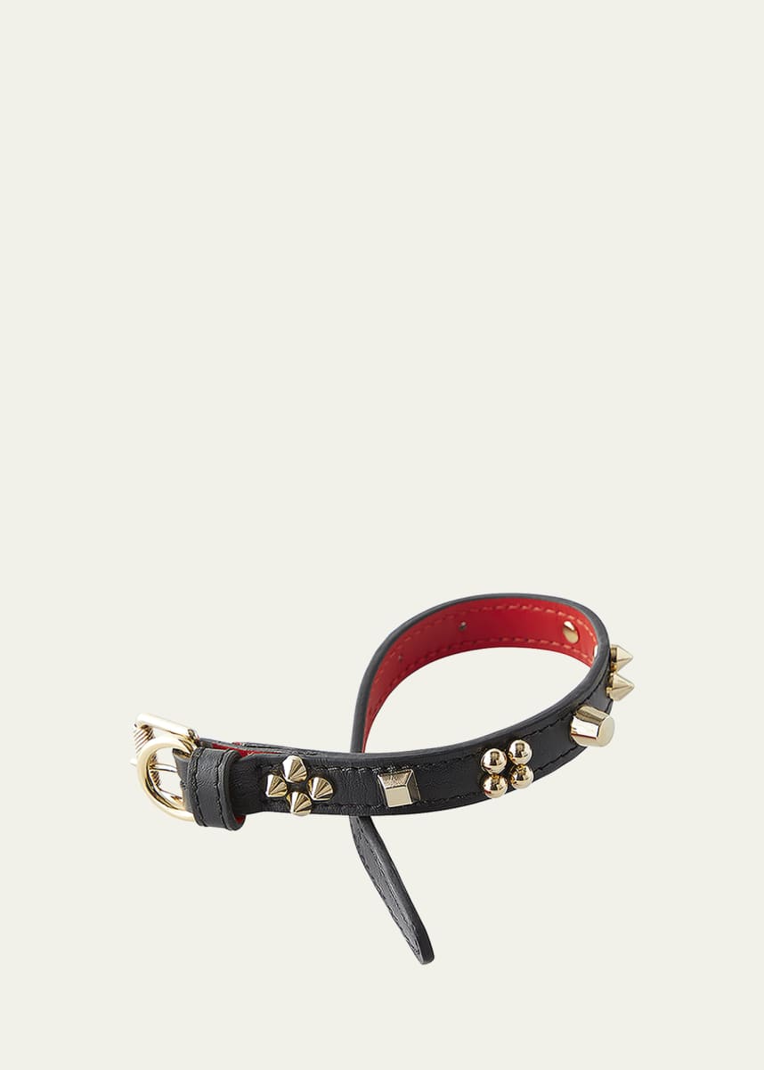 Christian Louboutin Loubicollar Cara Spikes Dog Collar, Extra Small