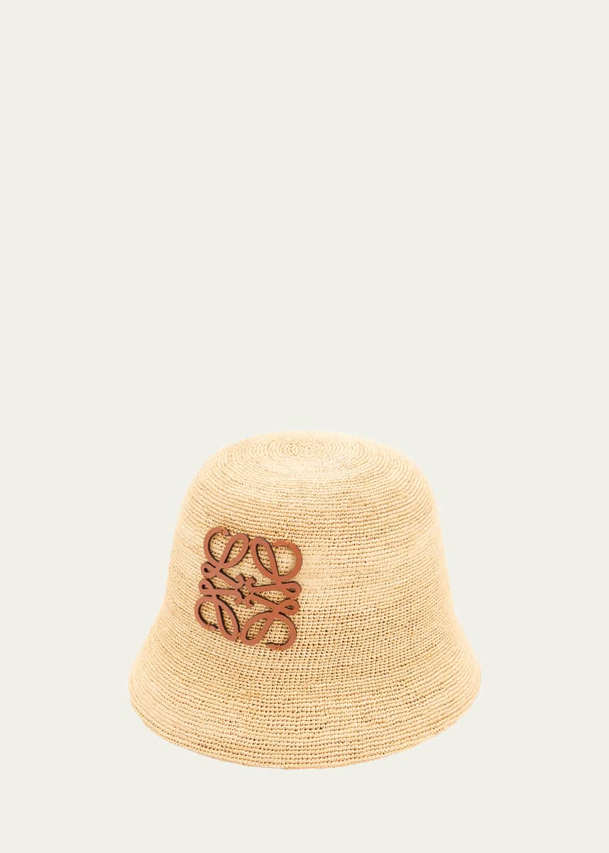 Loewe Anagram Raffia Bucket Hat