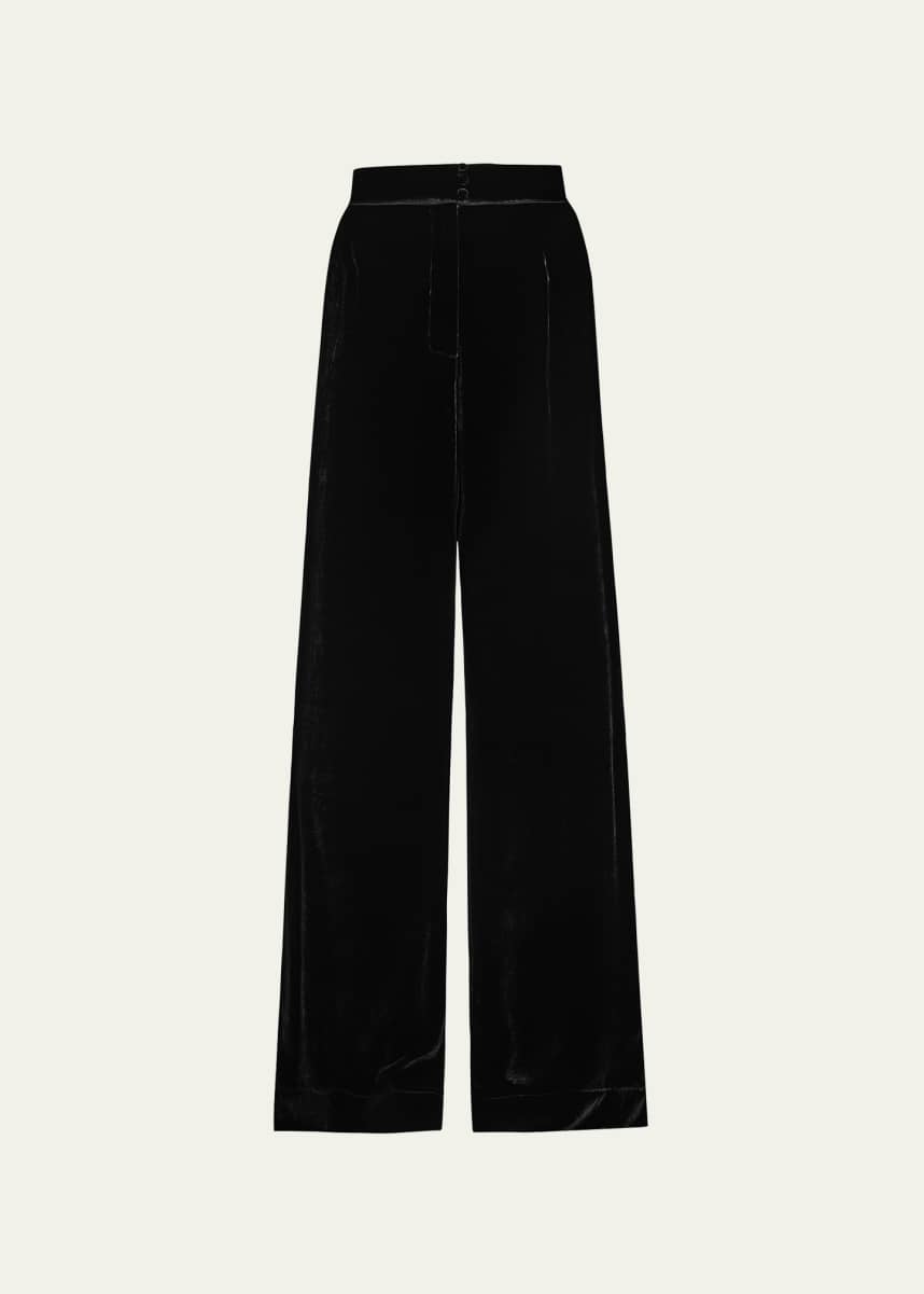 SLEEPING WITH JACQUES Wide-Leg Velvet Pants